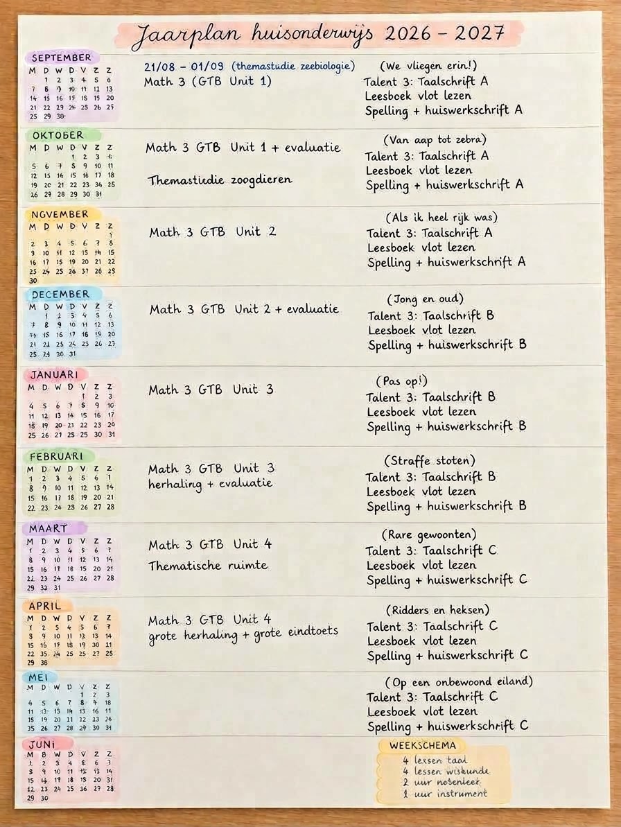 Jaarplan huisonderwijs: zo maak je een simpel jaarplan!